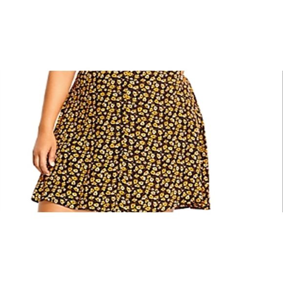 City Chic Women's GOLDEN DITSY DRESS Yellow Size 18W - Picture 4 of 4